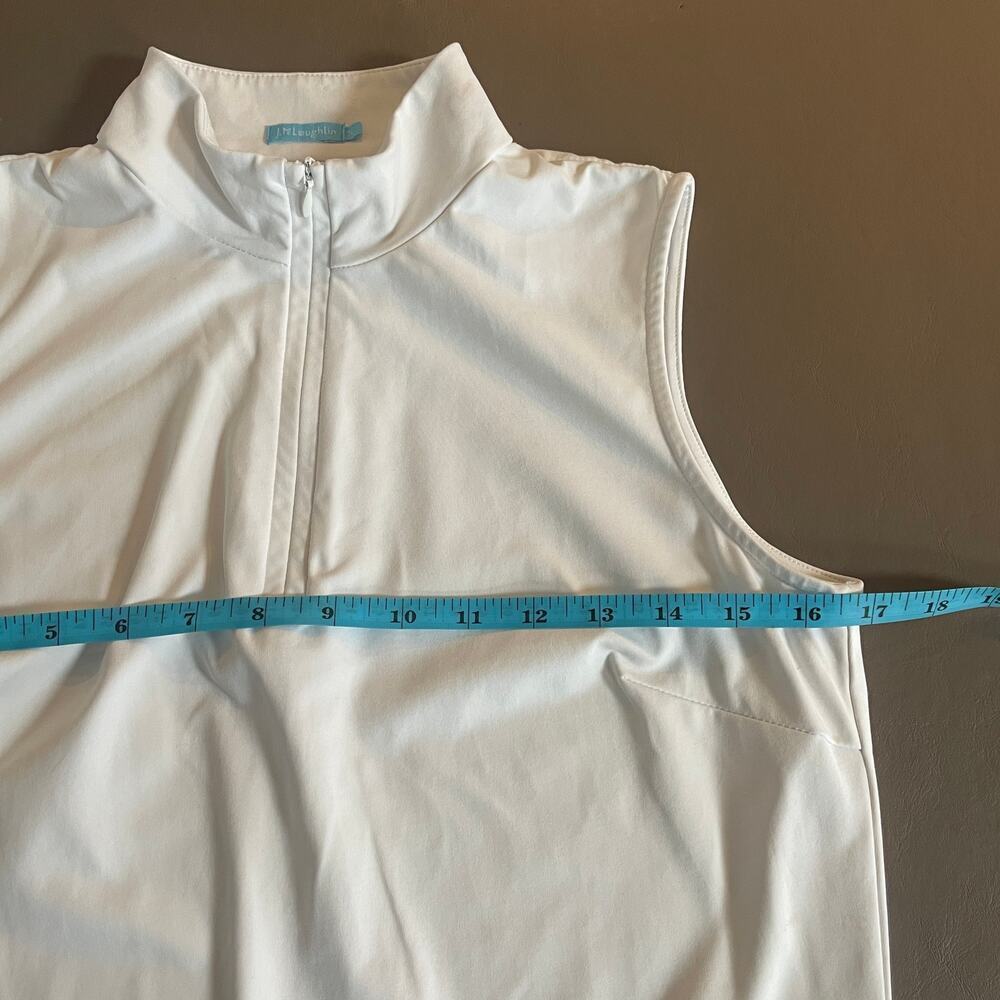 J. McLaughlin Bedford  White 1/4 Zip Sleeveless Tennis/Golf Top -Size Small - Picture 10 of 15